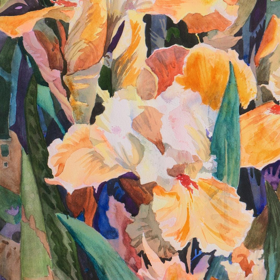 'Golden Irises', St. Martin's School, California Woman Artist, Santa Cruz For Sale 2