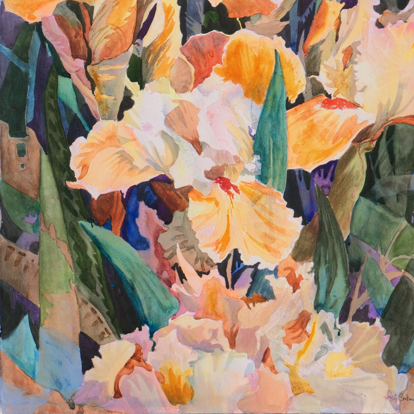 'Golden Irises', St. Martin's School, California Woman Artist, Santa Cruz For Sale 1