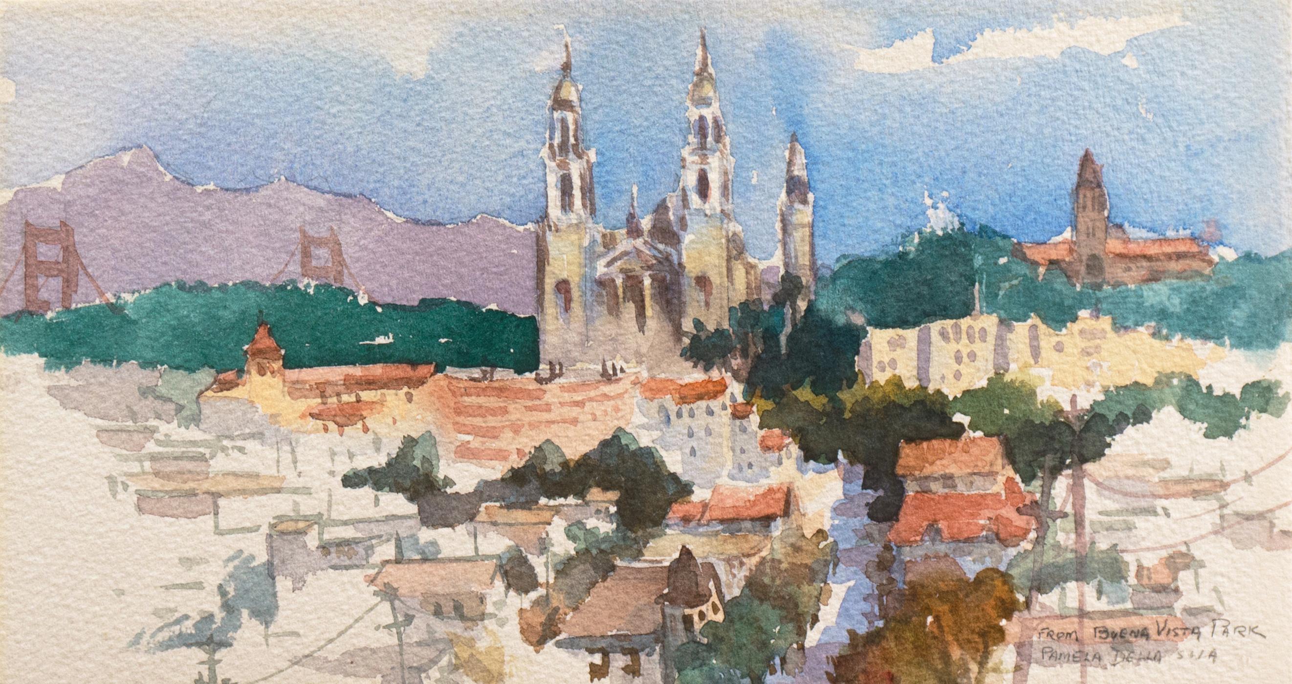'From Buena Vista Park', SWA, St. Ignatius Church, California Watercolor Society