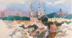 'From Buena Vista Park', SWA, St. Ignatius Church, California Watercolor Society