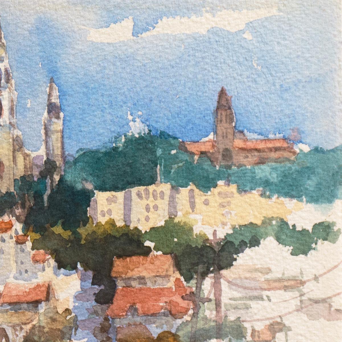 « From Buena Vista Park », SWA, St. Ignatius Church, California Watercolor Society en vente 2
