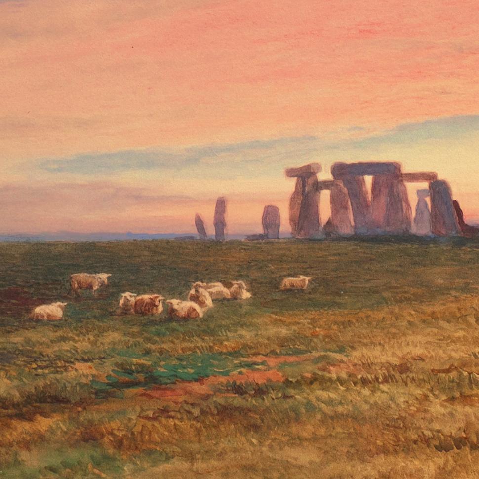 „Stonehenge at Sunset“, Royal Academy, RSBA, Benezit, Wiltshire, Druid, Celtic im Angebot 1