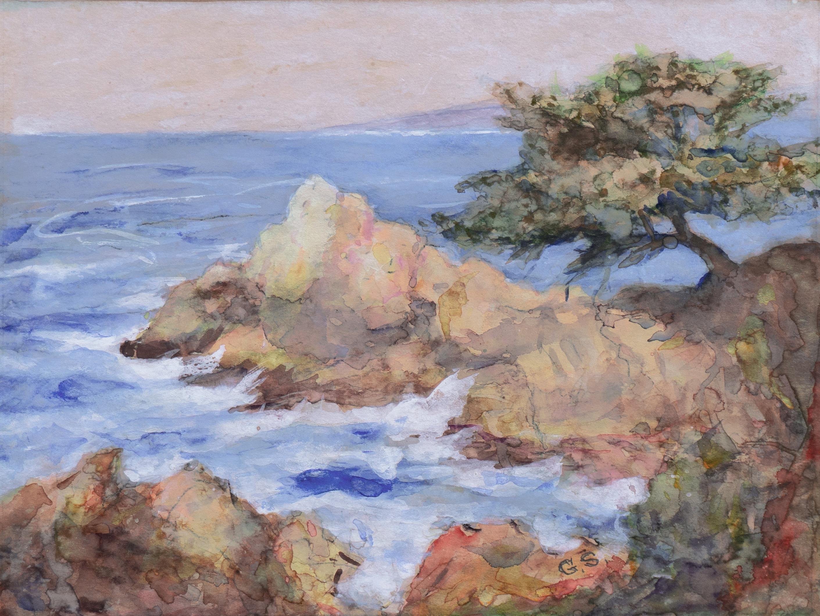 George Gardner Symons Landscape Art - 'Monterey Coast', California Impressionist, Paris, St. Ives, Laguna Beach, AIC