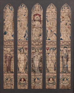 Glasmalerei-Fensterstudie, Angelic Choir, Christus geweiht, Präraffaelitisch