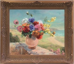 « Still Life by the Beach » Dahlia, Daisies, Mums, Chrysanthemum, Lodi