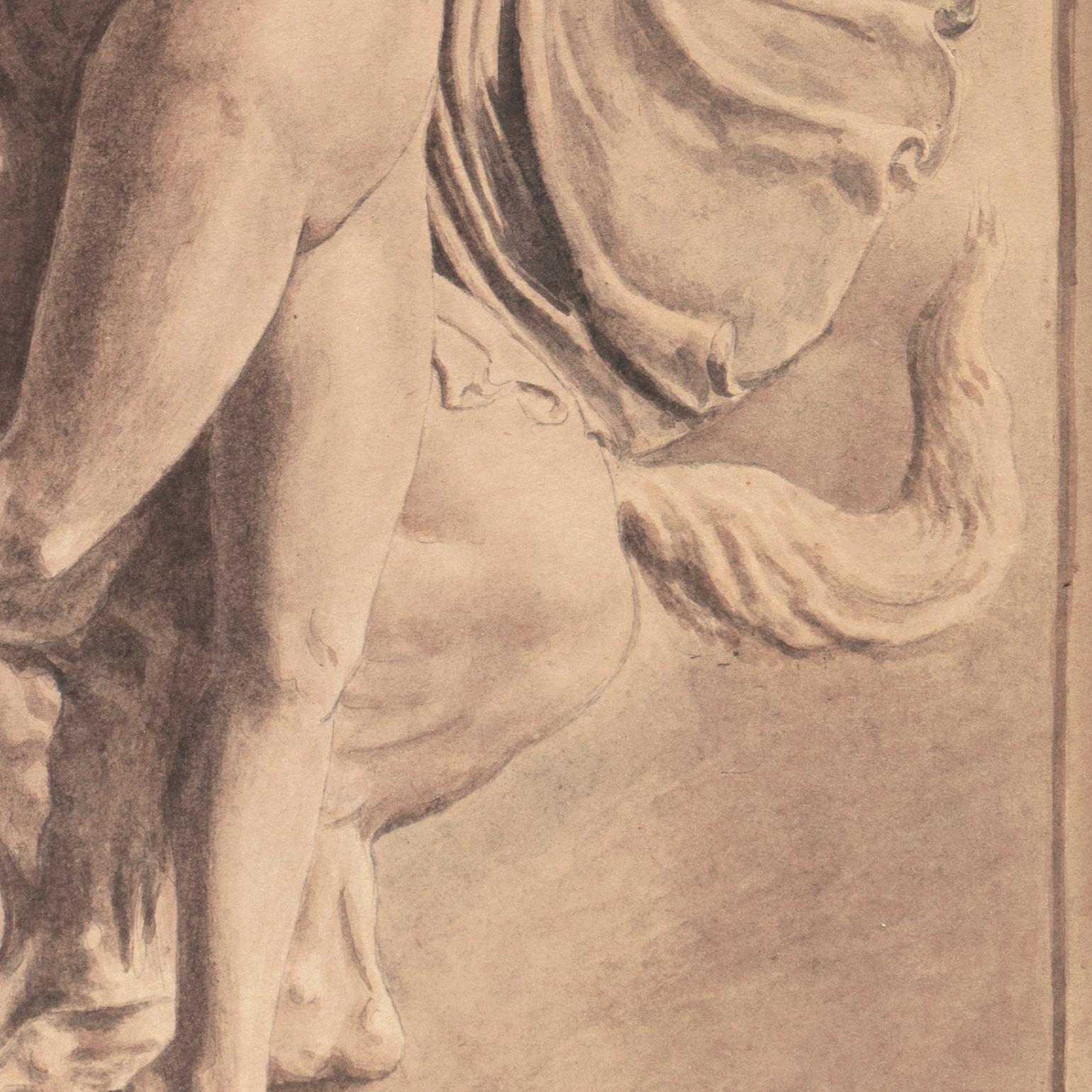 'Nymph with a Centaur', French School, Academic, Greek Mythological Grisaille 6