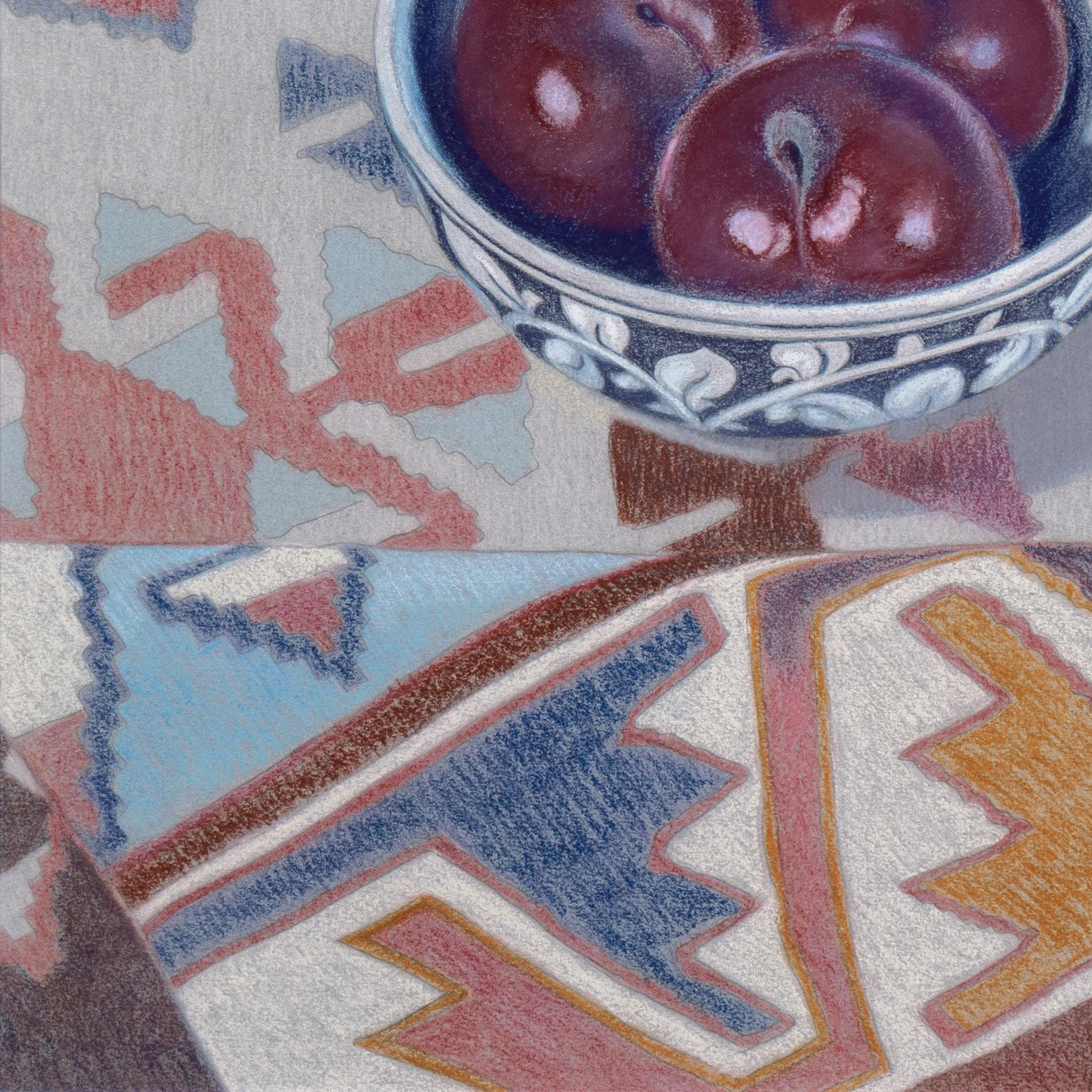 « Still Life, Plums with a Navaho Blanket », California League of Woman Artists en vente 2