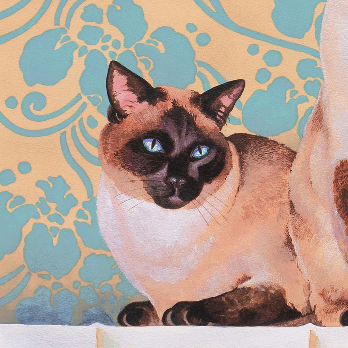 « Sease Cats », portrait de Feline, artiste brodeuse, Shorebird Studio, aquarelle

Signée en bas à droite, 