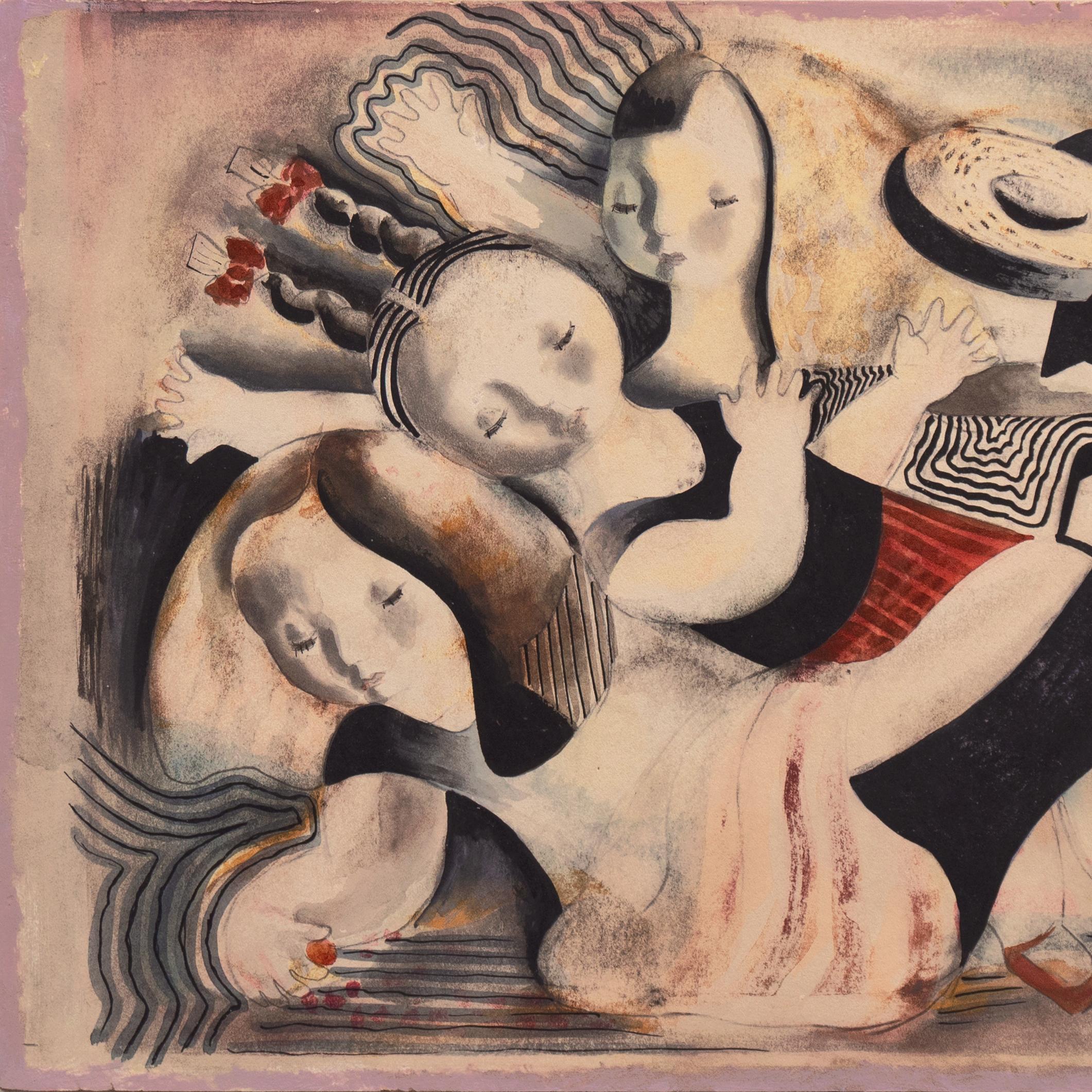 « After School », Art Déco, Femme Artiste, AIC, ASL, Paris, Salon d'Automne, PAFA en vente 3