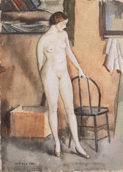 Vintage 'Standing Nude', Whitney Museum of Art, Bohemian Club, Oakland Museum, Art Deco