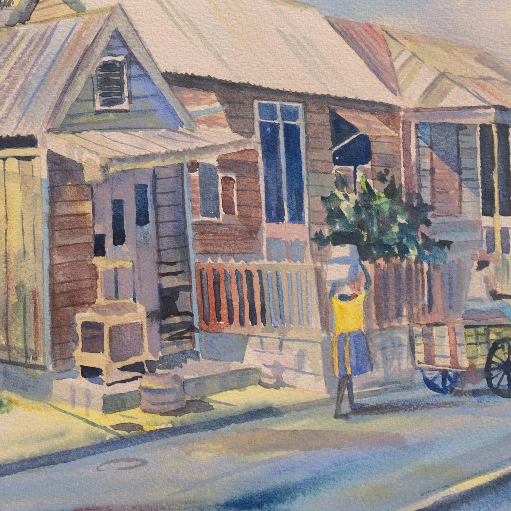 'Mekkin' Home Time', vie d'île des Caraïbes, artiste Barbadien, Barbade en vente 2
