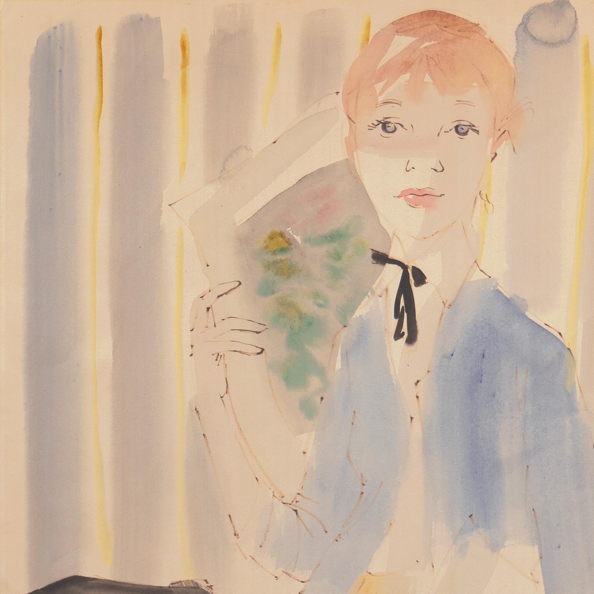 'The Artist with her Portfolio', Paris, Ecole des Beaux Arts, Lyon, Young Woman For Sale 1