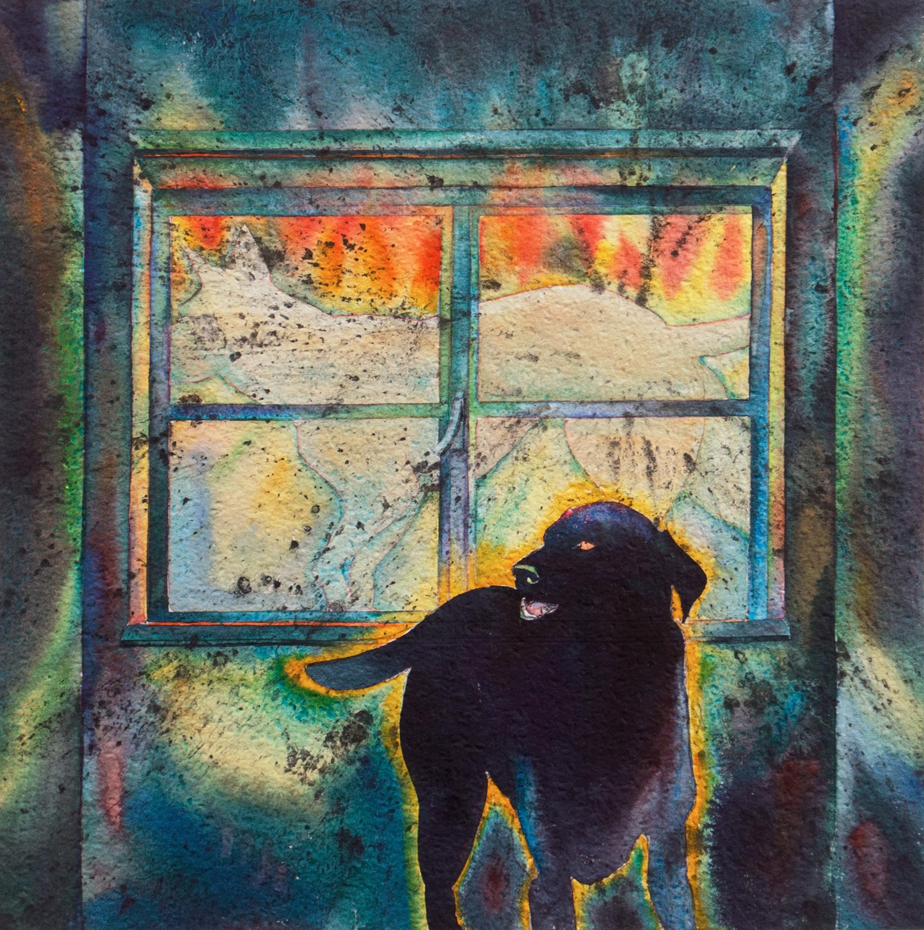 'Window Series No.3', Perro, Weimaraner, Fresno, California Artista, CSUF
