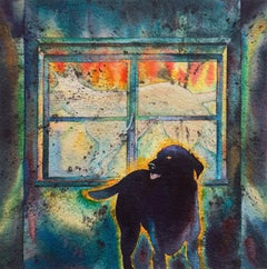 'Window Series No.3', Perro, Weimaraner, Fresno, California Artista, CSUF