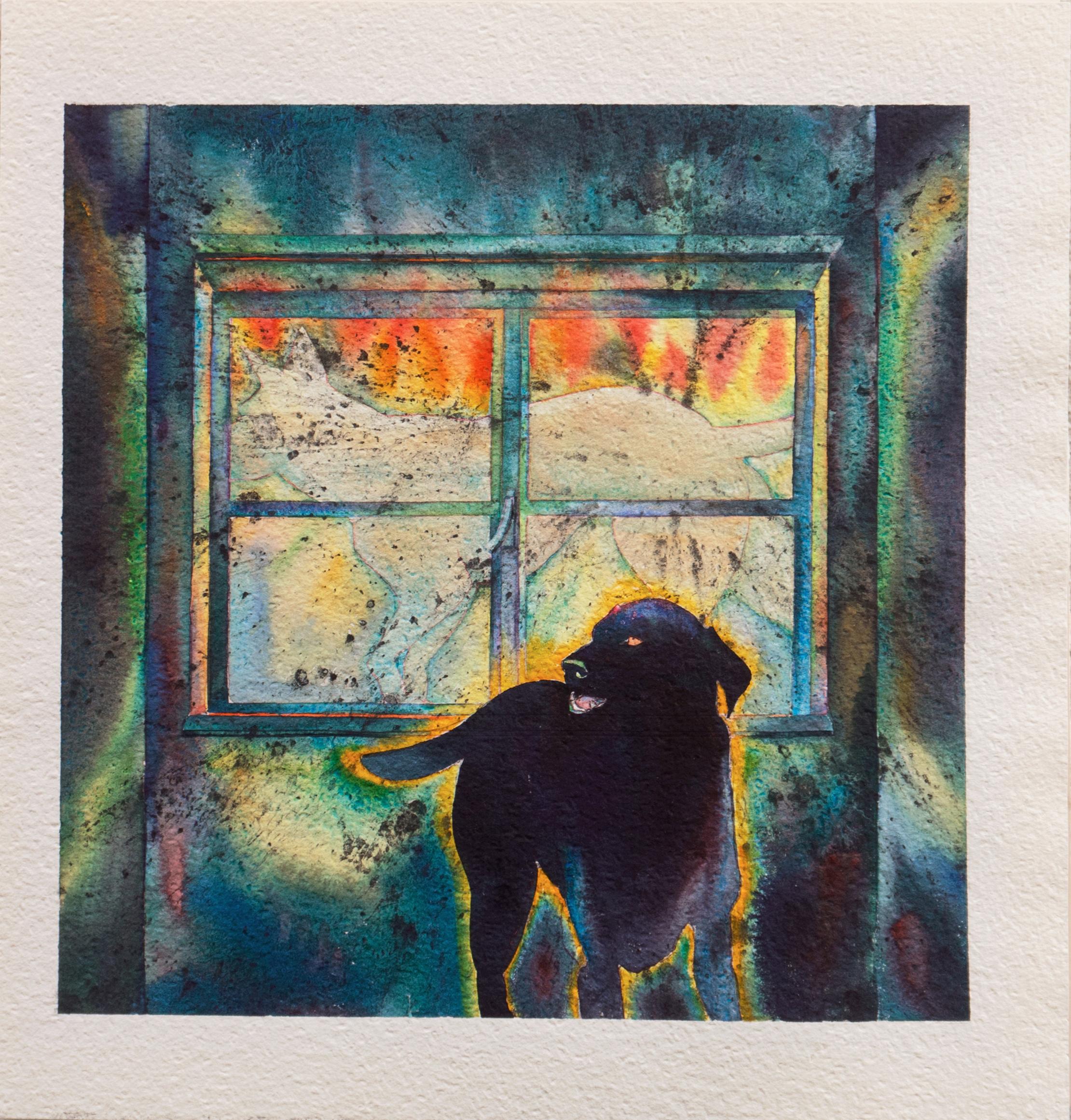 'Window Series No.3', Perro, Weimaraner, Fresno, California Artista, CSUF en venta 5