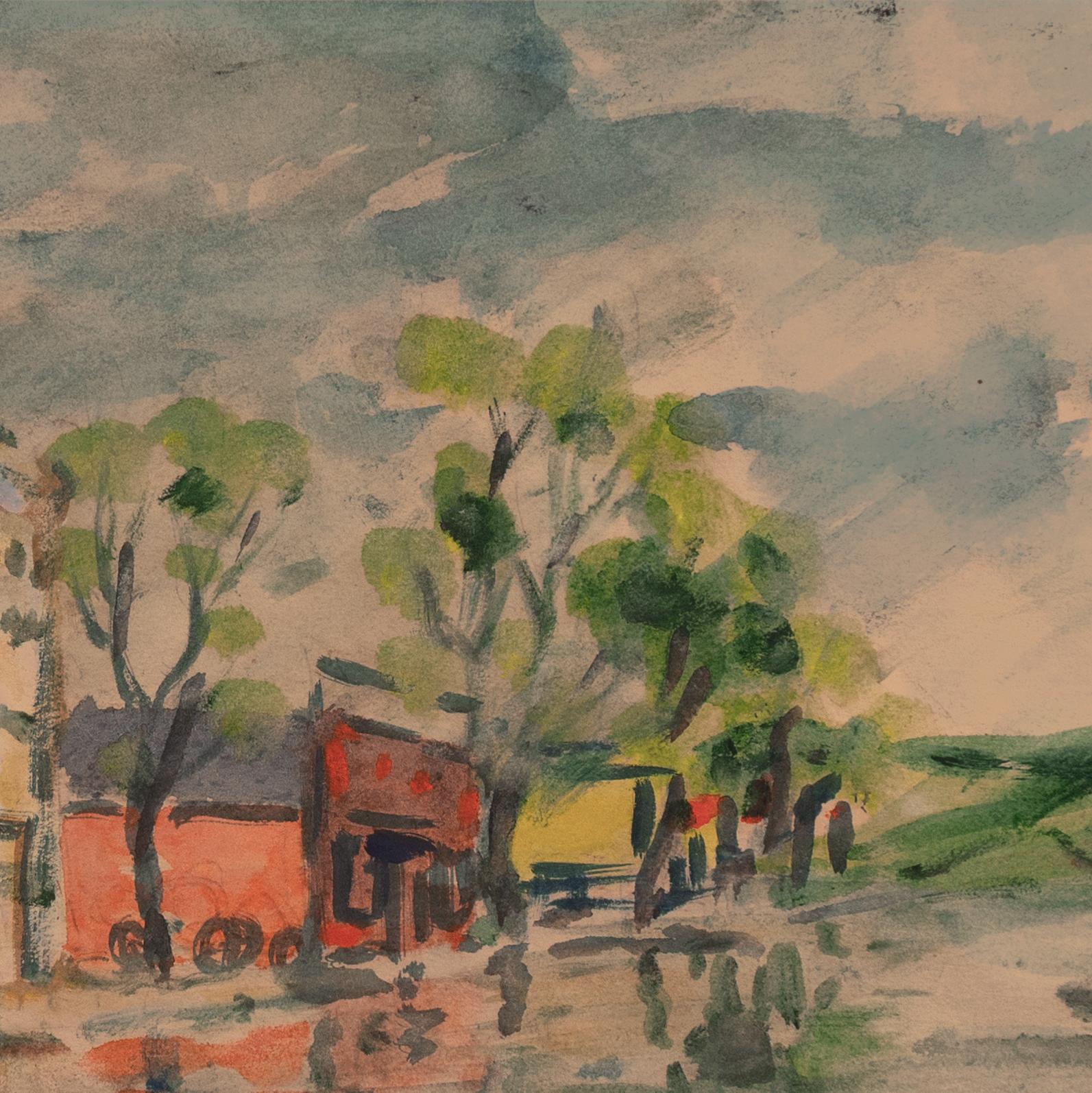 'Rainy Day, Pool and Billiards', Laguna Beach Art Association, Solvang, Moure For Sale 2