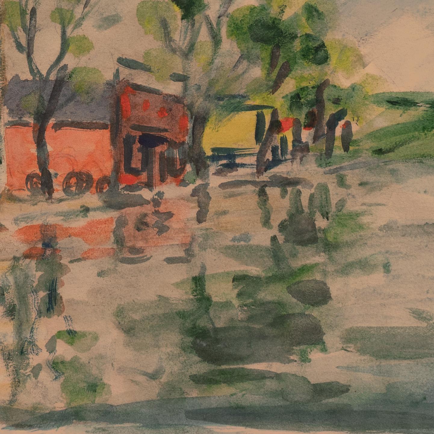 'Rainy Day, Pool and Billiards', Laguna Beach Art Association, Solvang, Moure For Sale 1