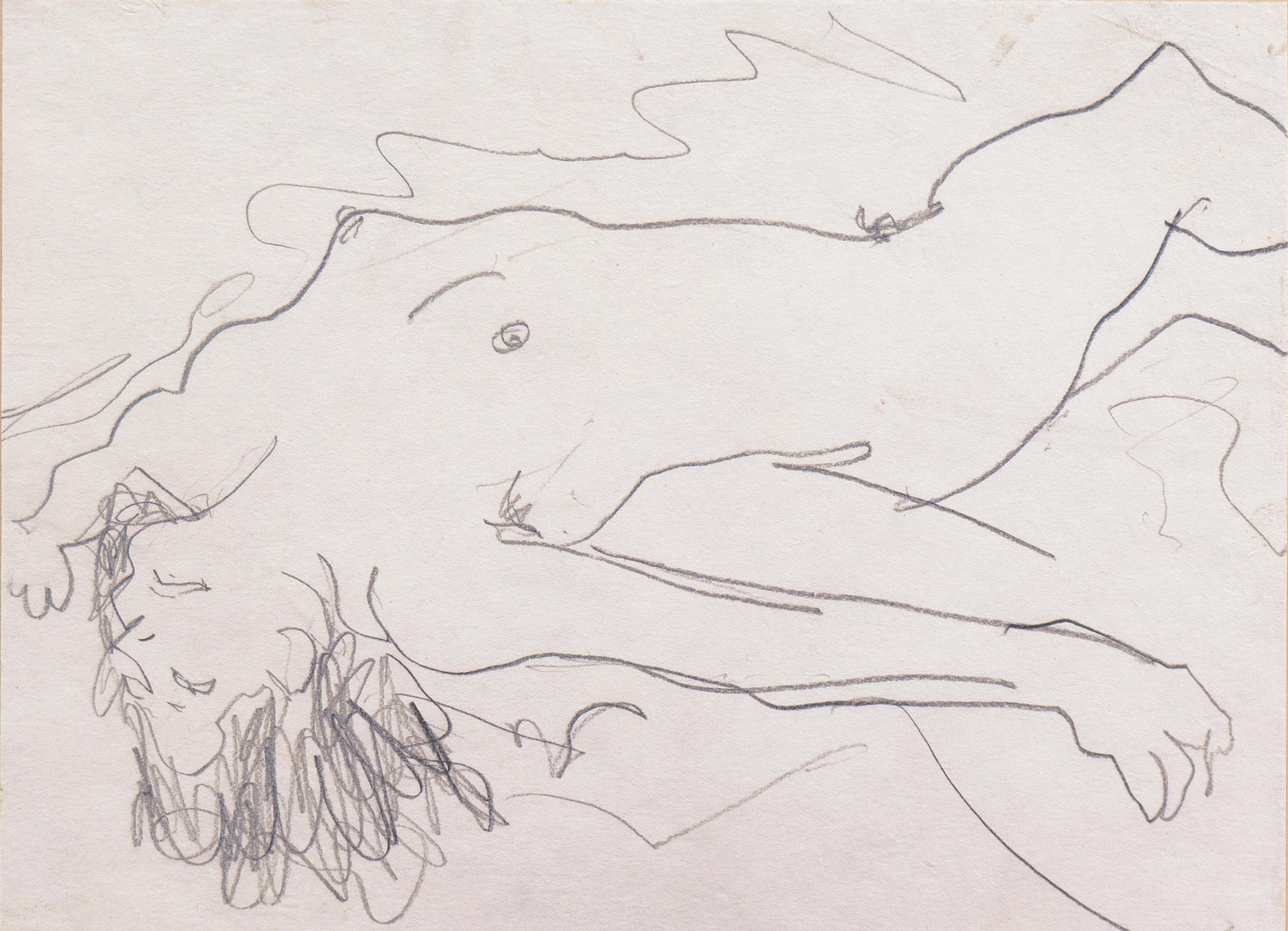 Mujer reclinada", París, Louvre, Salón de Otoño, LACMA, SFAA - Art de Victor Di Gesu