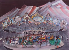 La course à l'anneau de cuivre, carrousel, manège, fête foraine