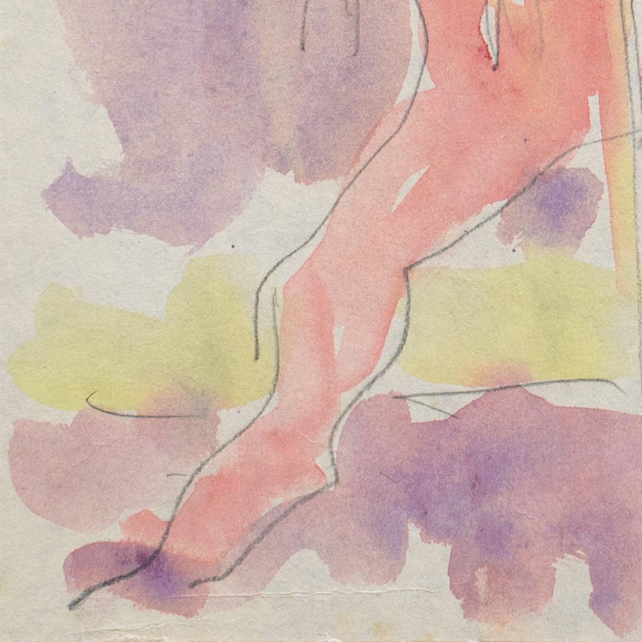 « Standing Nude in Rose »  Paris, Louvre, Salon d'Automne, LACMA, SFAA, Carmel en vente 1