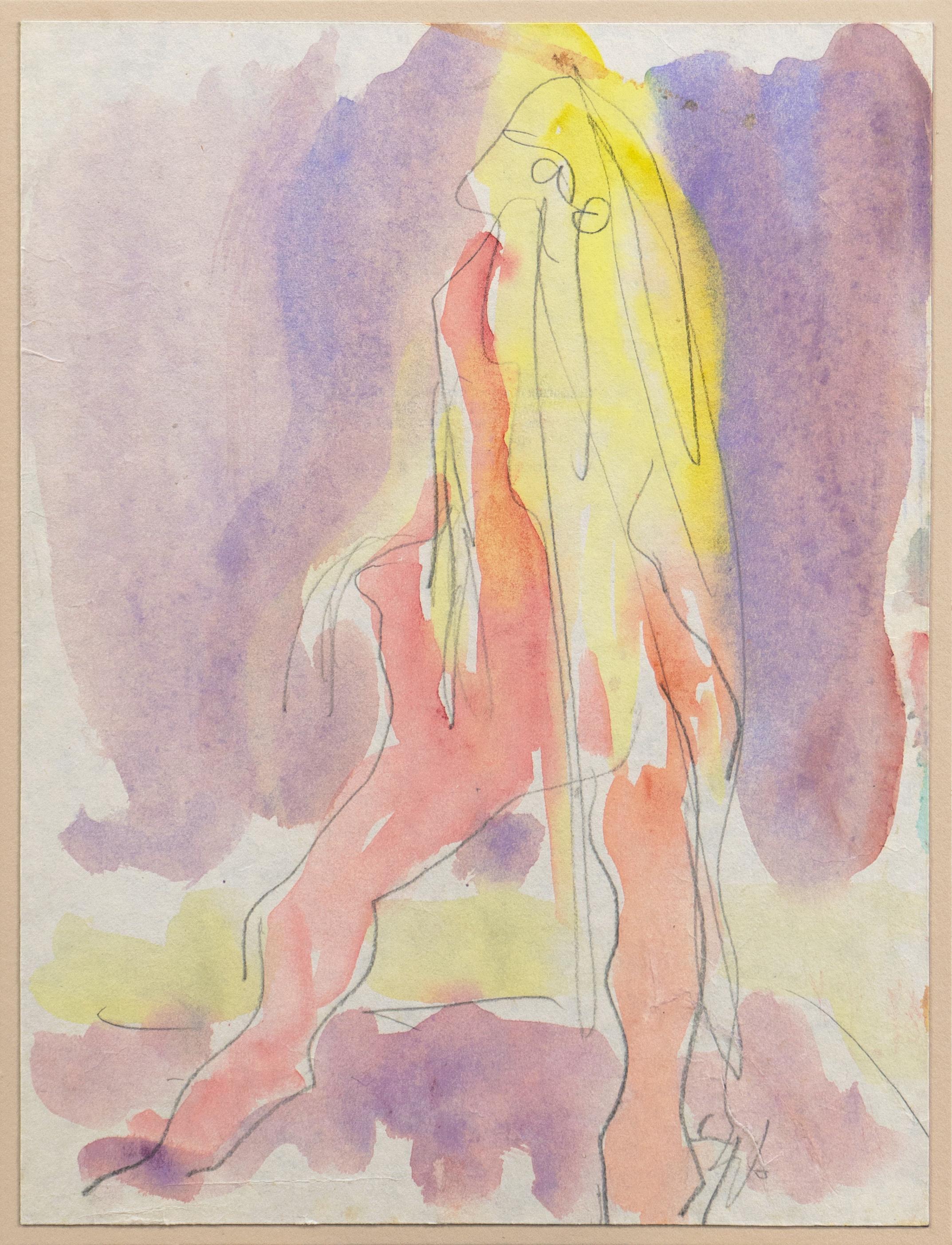 « Standing Nude in Rose »  Paris, Louvre, Salon d'Automne, LACMA, SFAA, Carmel en vente 4