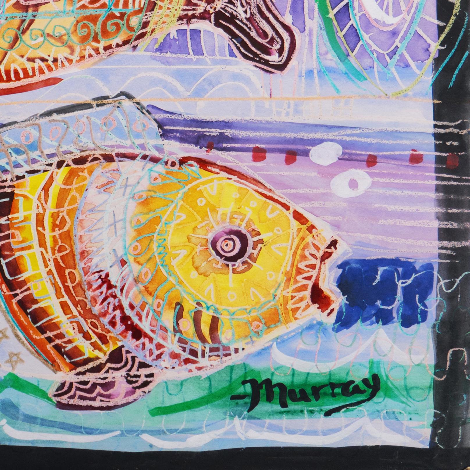 « Poisson tropical », aquatique psychédélique - Art de Murray