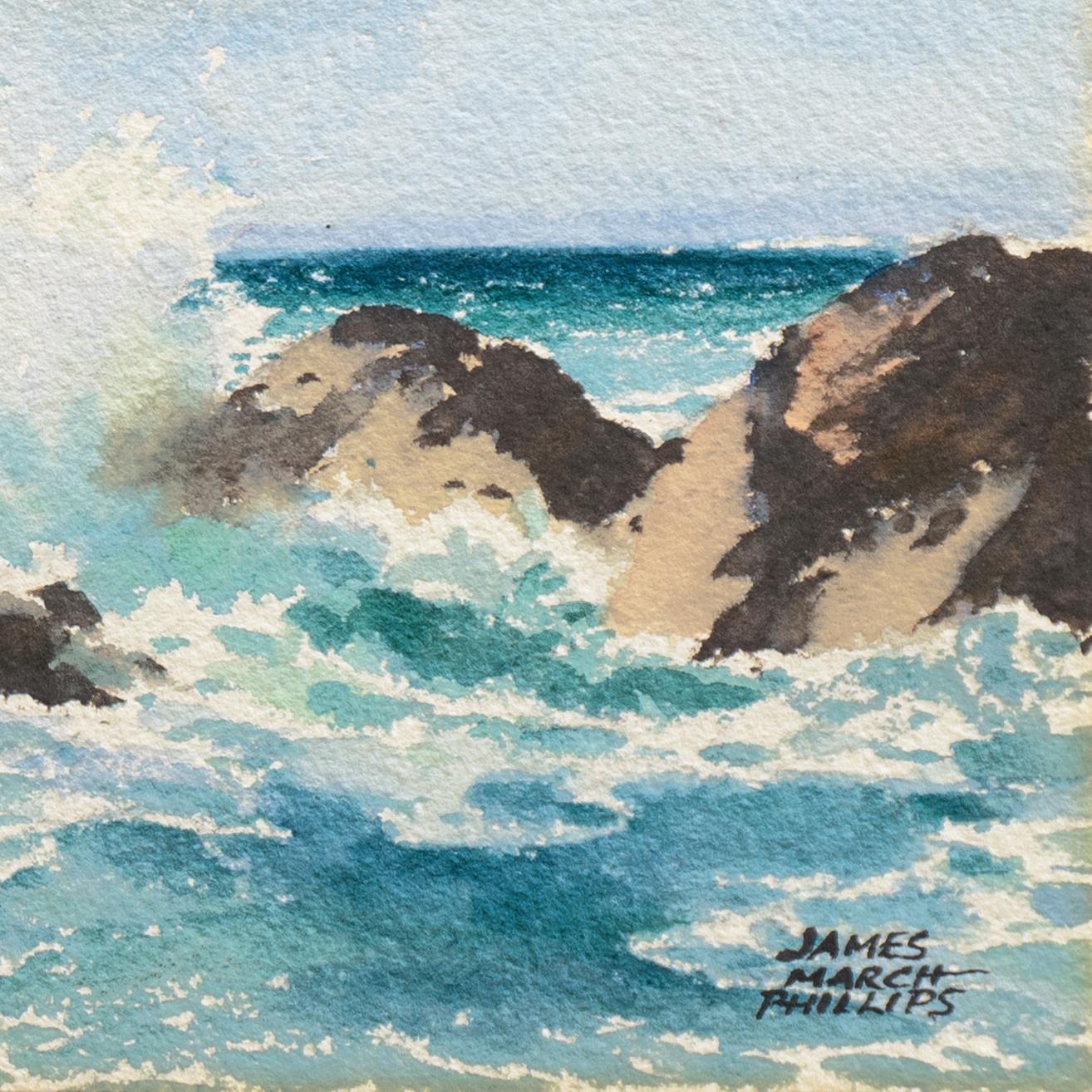 „Lone Cypress“, Carmel Seascape, California Plein Air, Pebble Beach, Monterey – Art von James March Phillips