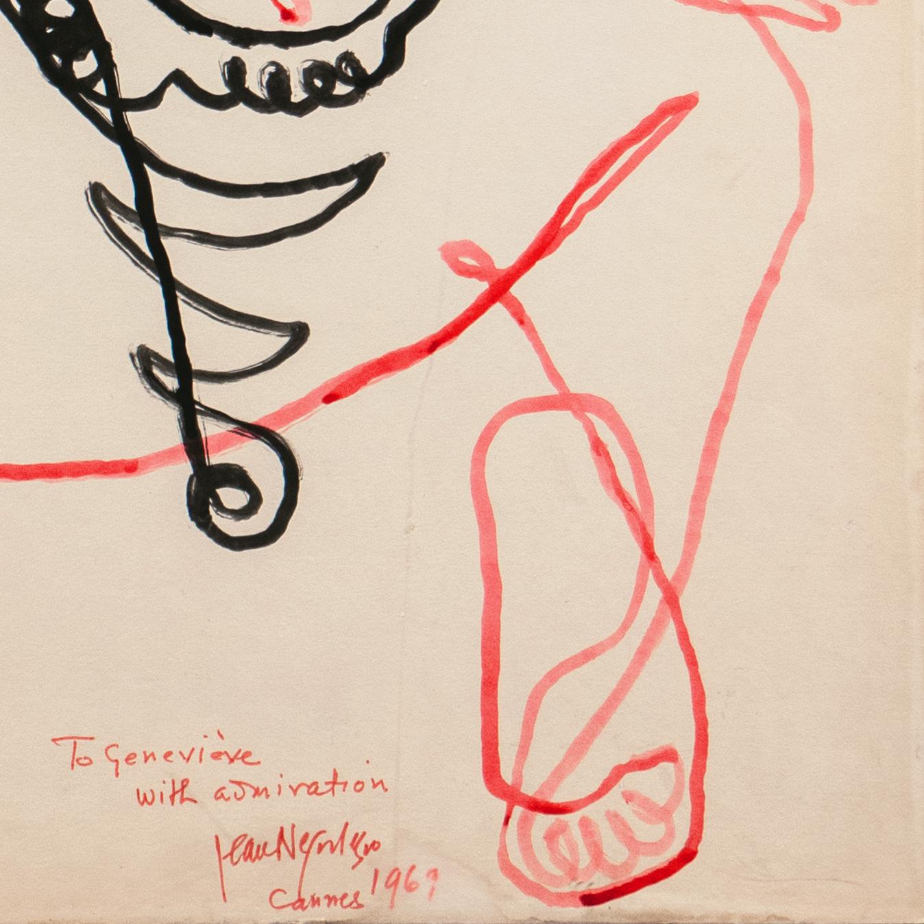 « Two Women », dessin au trait continu, BAFTA, Falcon de Malte, Oscar, Hollywood - Autres styles artistiques Art par Jean Negulesco