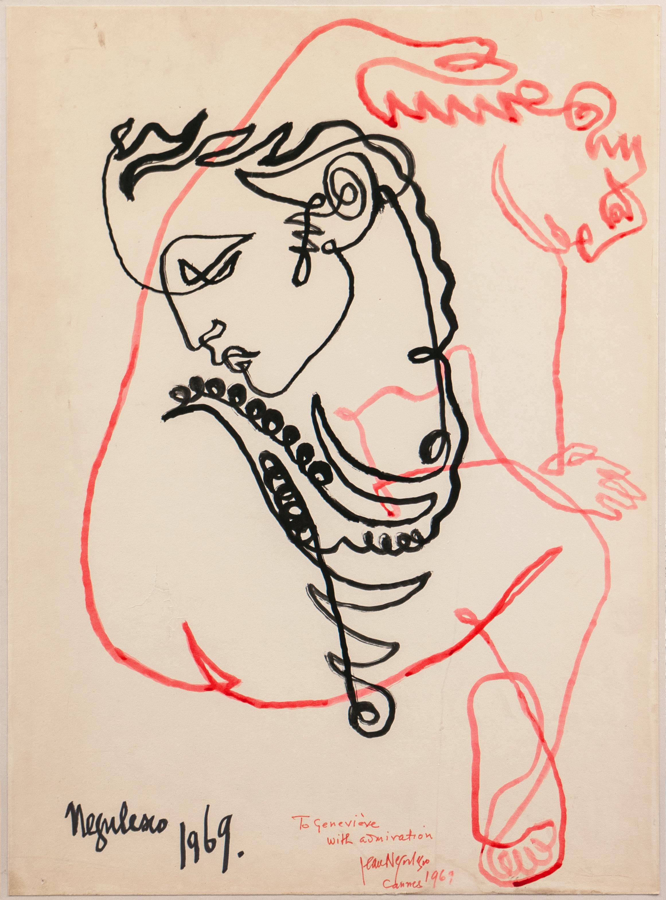 « Two Women », dessin au trait continu, BAFTA, Falcon de Malte, Oscar, Hollywood en vente 4