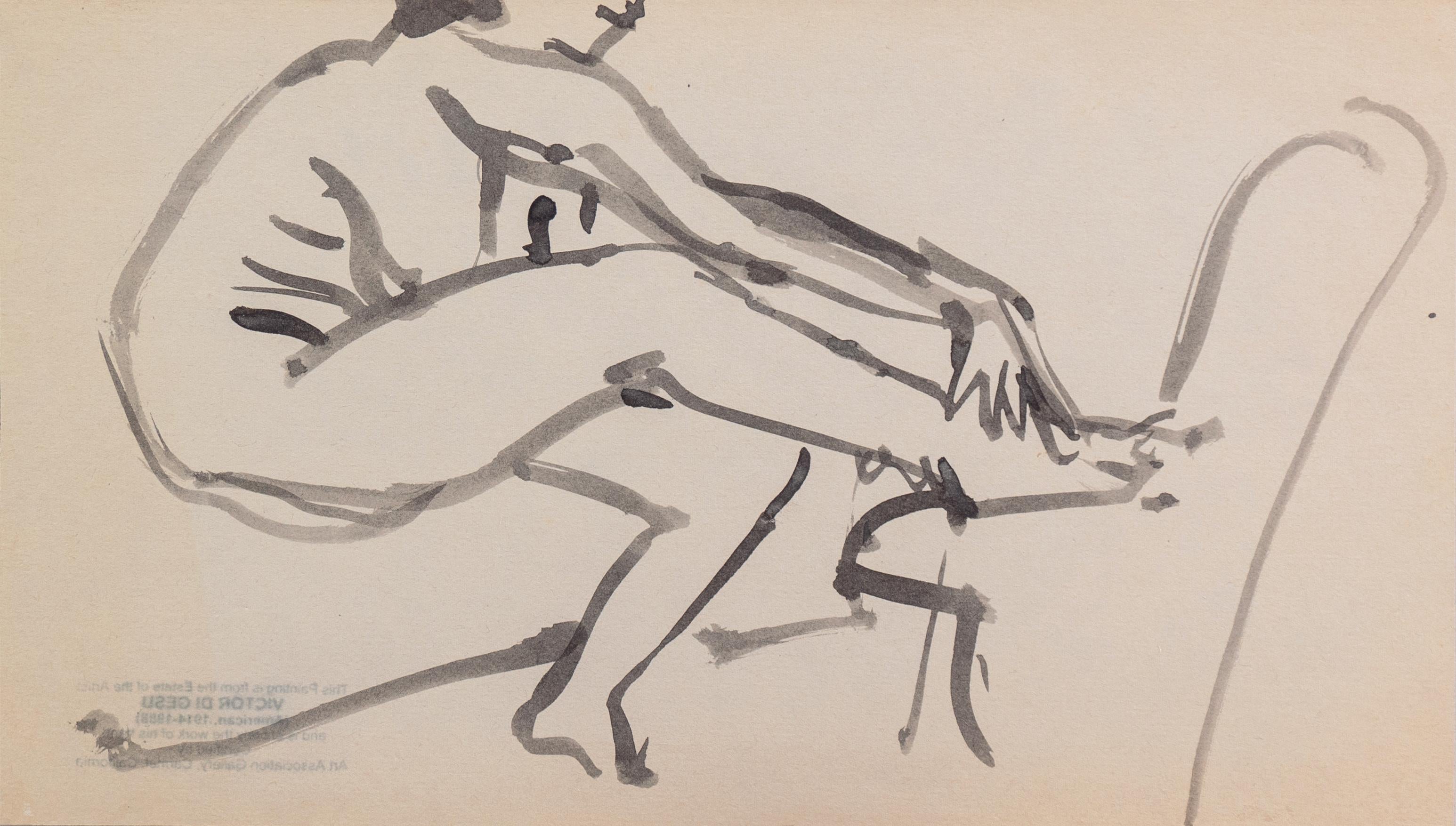 Nude di Victor Di Gesu - Nudo seduto", Parigi, Louvre, Salon d'Automne, Academie Chaumière, LACMA, SFAA