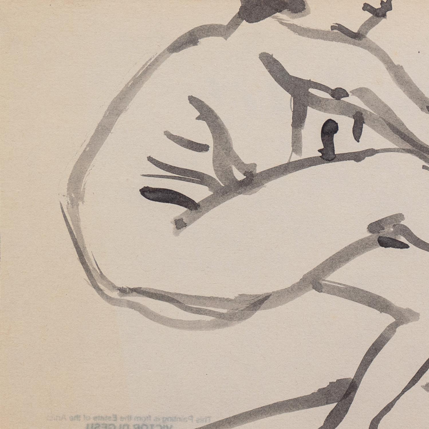 Timbrata, sul verso, con il timbro della proprietà di Victor Di Gesu (americano, 1914-1988) e creata circa nel 1955.

Vincitore del Prix Othon Friesz, Victor di Gesu ha frequentato dapprima il Los Angeles Art Center e la Chouinard Art School prima