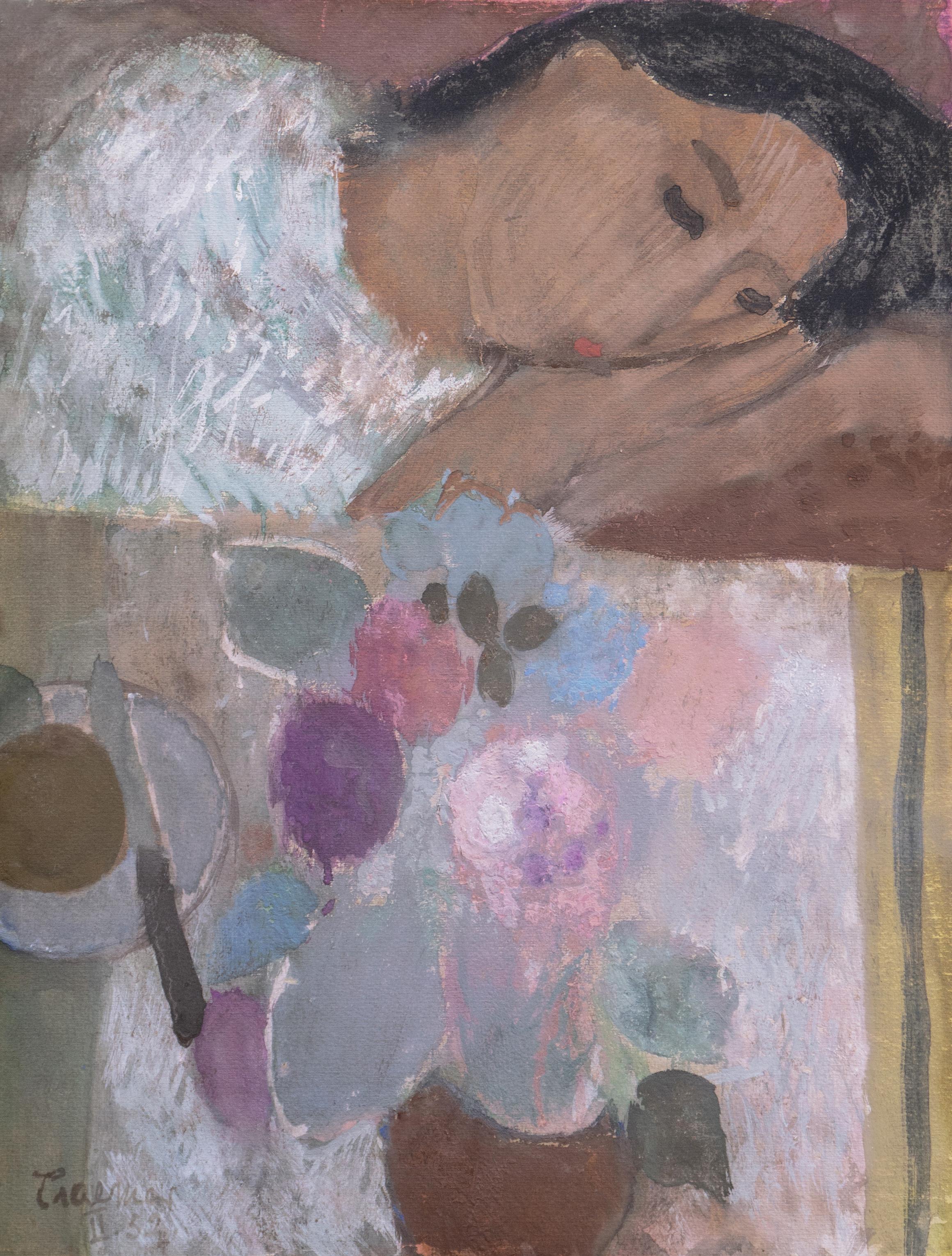 'Woman Reclining', Mid-century German Expressionist, Düsseldorf, Venice Biennale - Art by Kurt Craemer