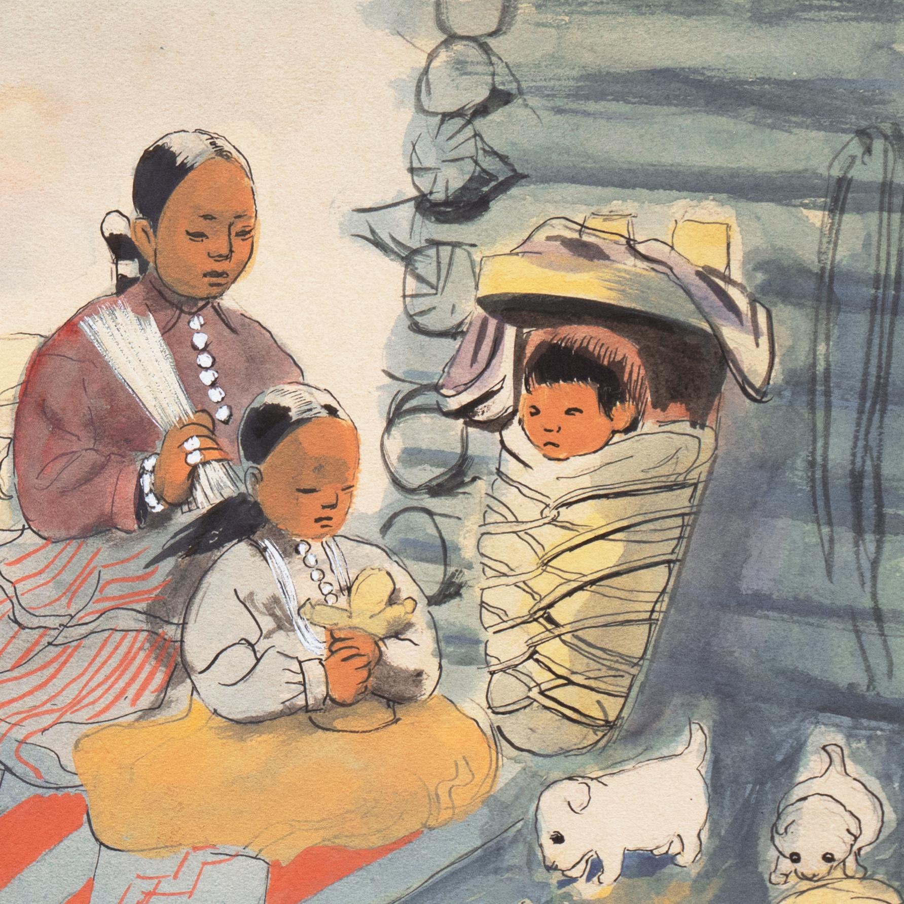 „Navajo-Familie“, Santa Fe, Modernismus, Corcoran, Whitney, PAFA,  AIC,  WPA im Angebot 3