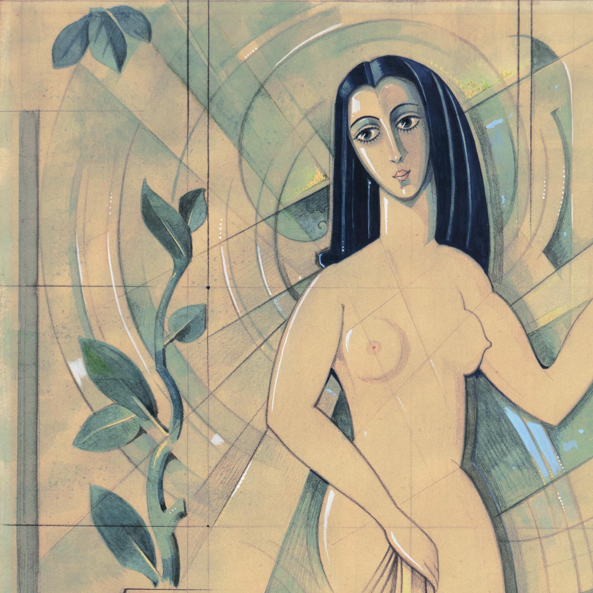 « Vierge céleste », modernisme danois, figure Art déco, mythologique, néoclassique en vente 2