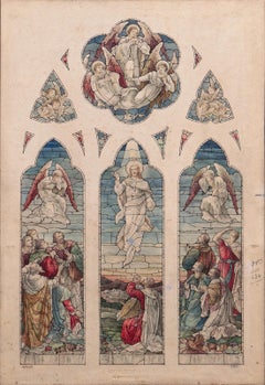 'Study for a Stained Glass Window', Devotional, Ecclesiastical, Pre-Raphaelite