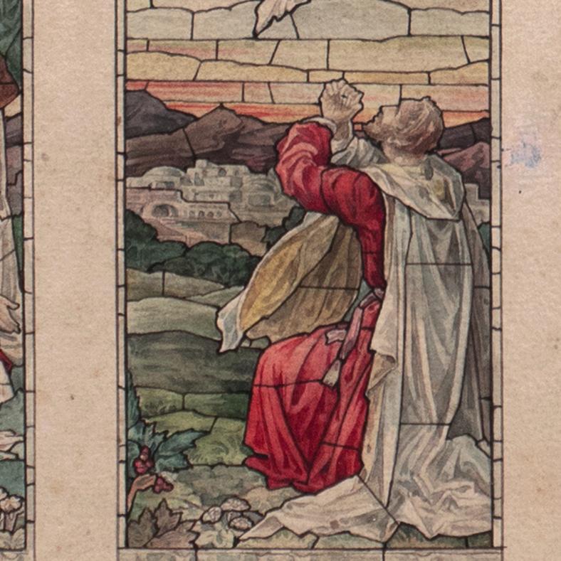 'Study for a Stained Glass Window', Devotional, Ecclesiastical, Pre-Raphaelite For Sale 2