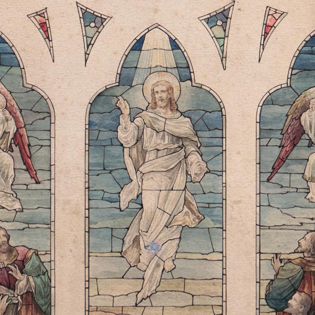 'Study for a Stained Glass Window', Devotional, Ecclesiastical, Pre-Raphaelite For Sale 3