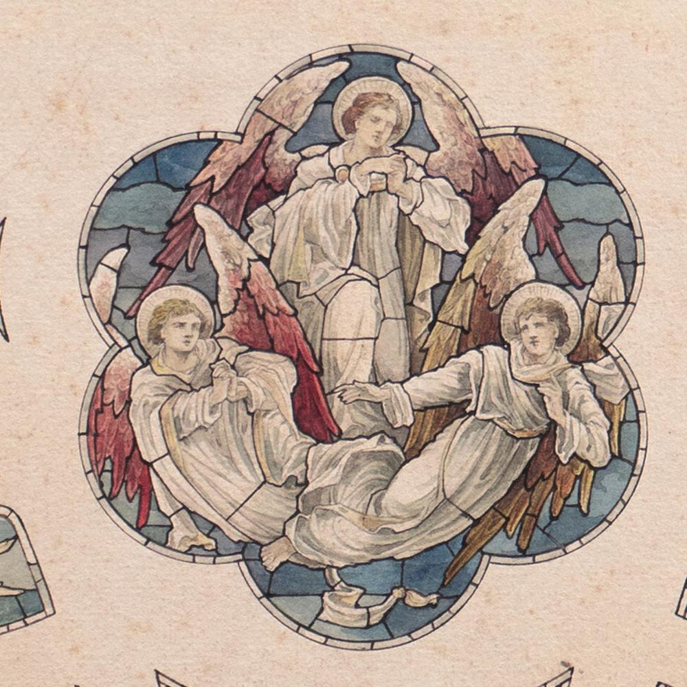 'Study for a Stained Glass Window', Devotional, Ecclesiastical, Pre-Raphaelite For Sale 4