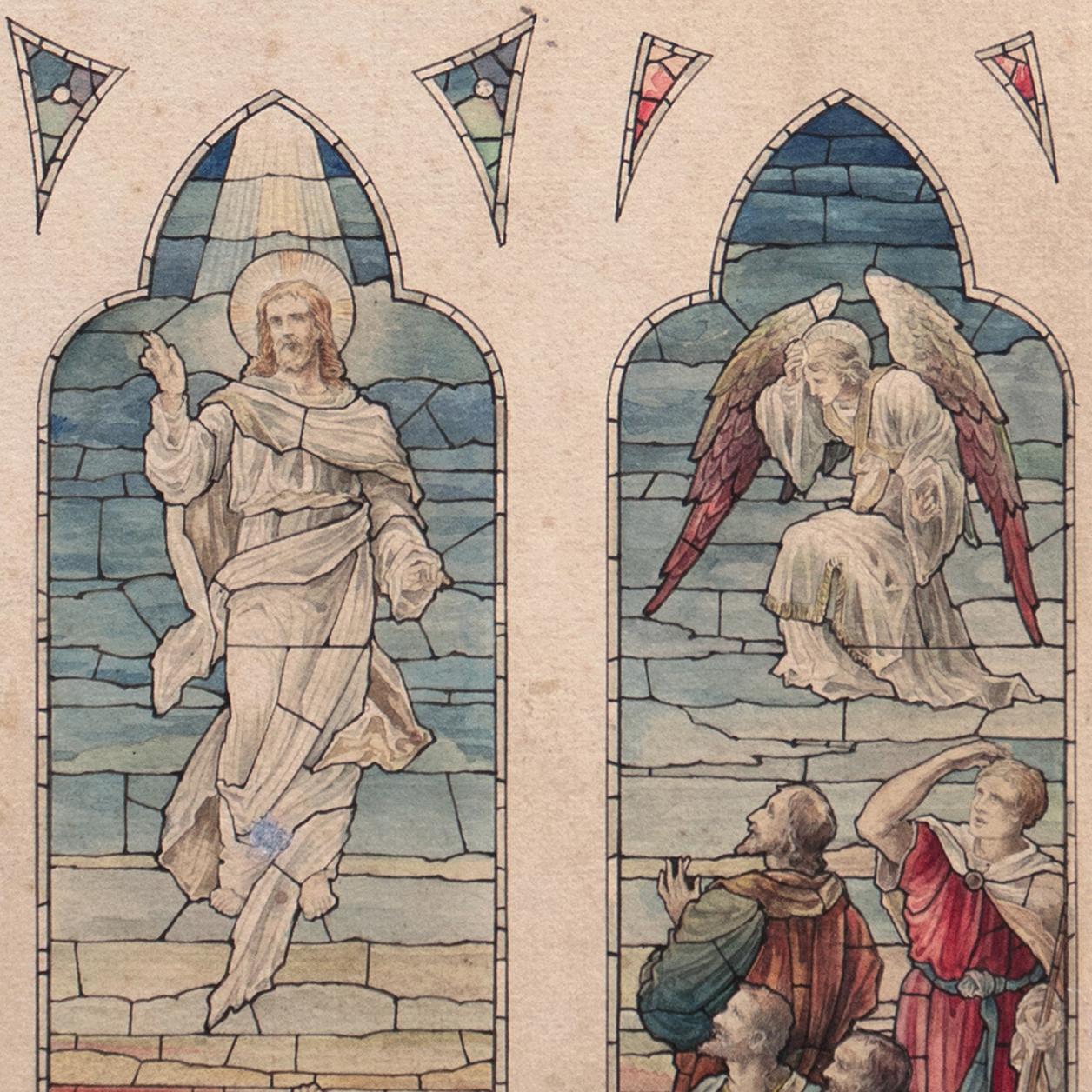 'Study for a Stained Glass Window', Devotional, Ecclesiastical, Pre-Raphaelite For Sale 6