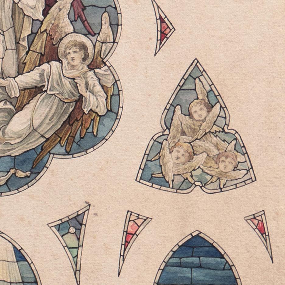 'Study for a Stained Glass Window', Devotional, Ecclesiastical, Pre-Raphaelite For Sale 10
