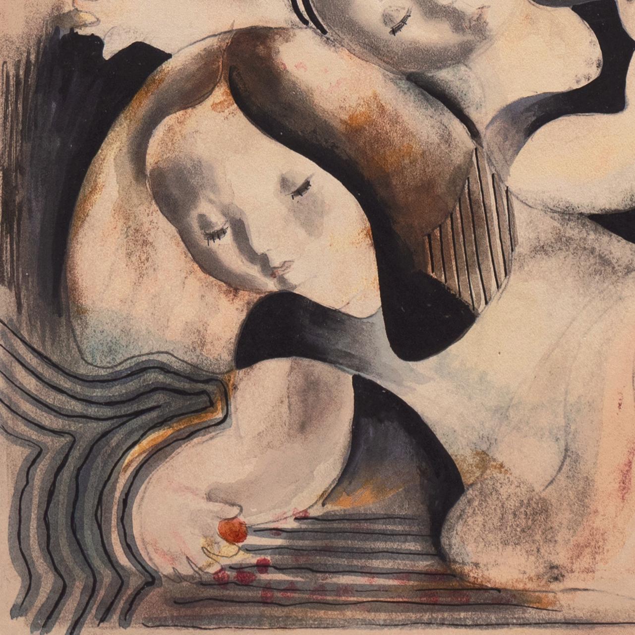 'After School', Art Deco, Woman Artist, AIC, ASL, Paris, Salon d'Automne, PAFA For Sale 1