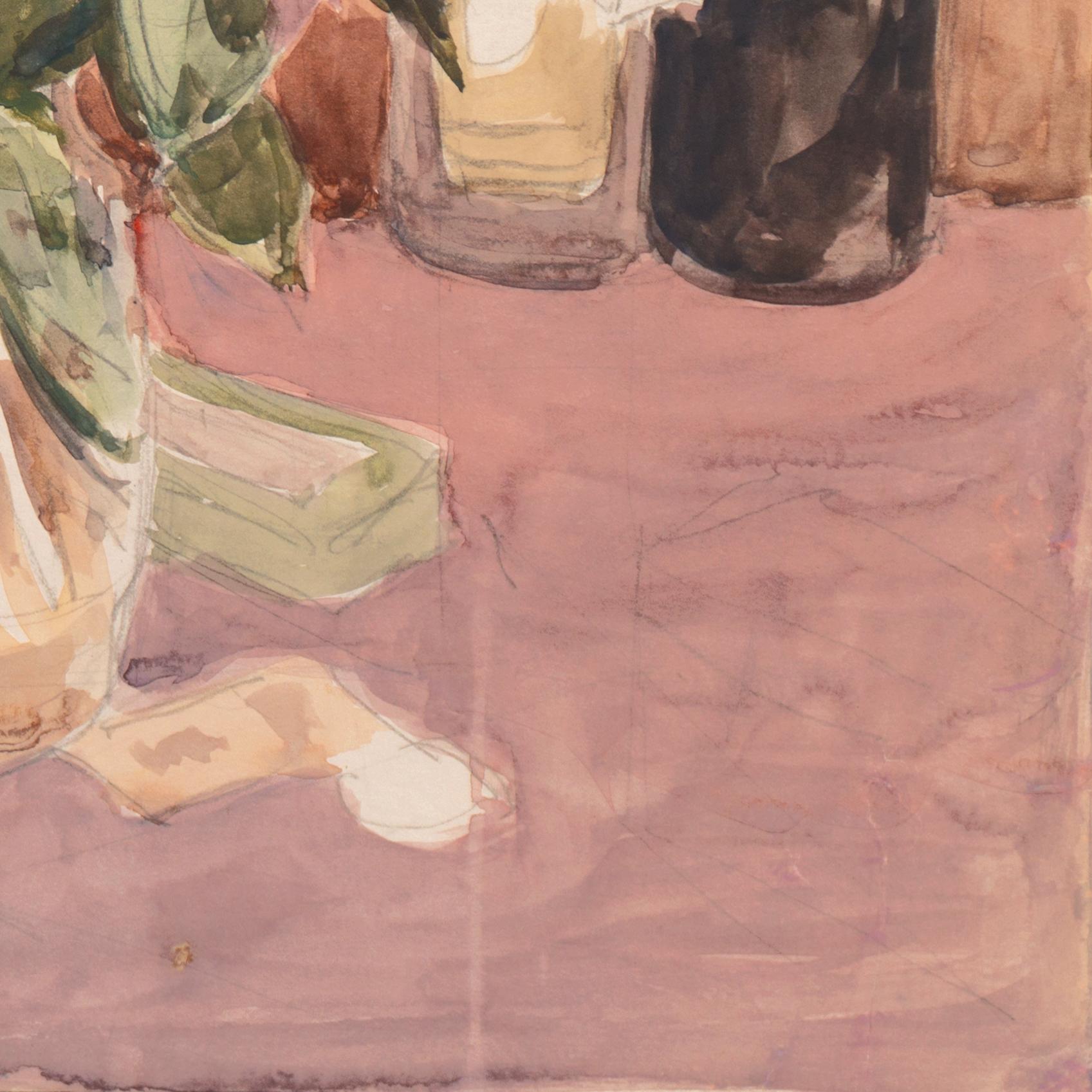 'Still Life of Roses', Louvre, Salon d'Automne, Académie Chaumière, LACMA, SFAA - Brown Interior Art by Victor Di Gesu