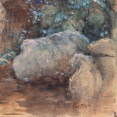 'Woodland Stream', Paris, New York,  Hudson River School, Luminism, AIC, PAFA