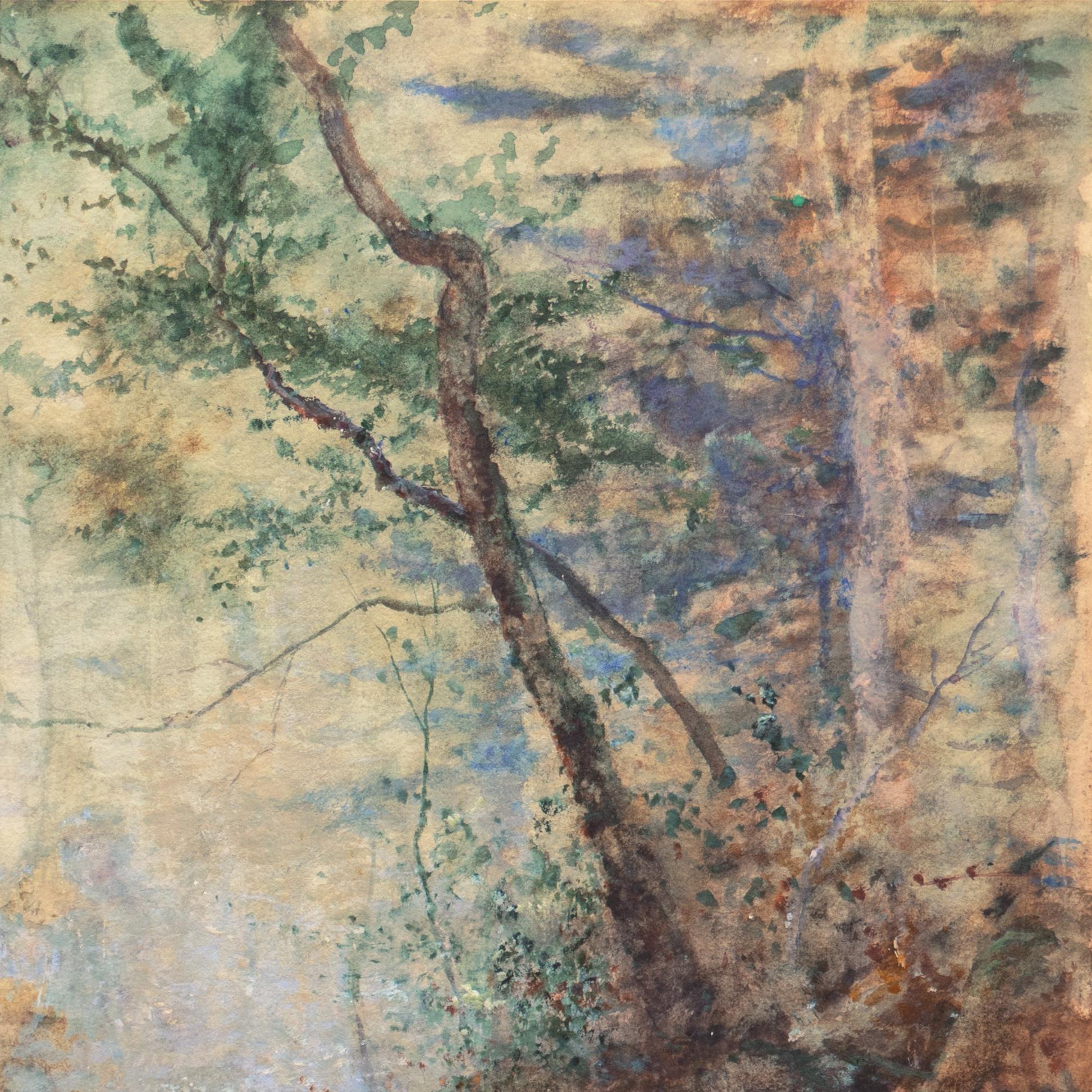 « Woodland Stream », Paris, New York,  École de la rivière Hudson, Luminisme, AIC, PAFA en vente 1