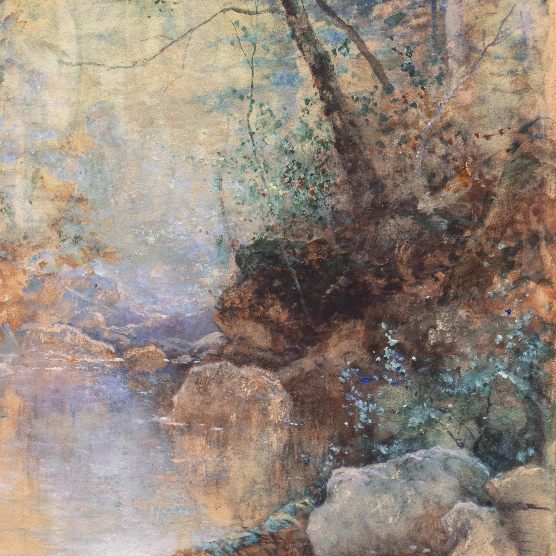« Woodland Stream », Paris, New York,  École de la rivière Hudson, Luminisme, AIC, PAFA en vente 2