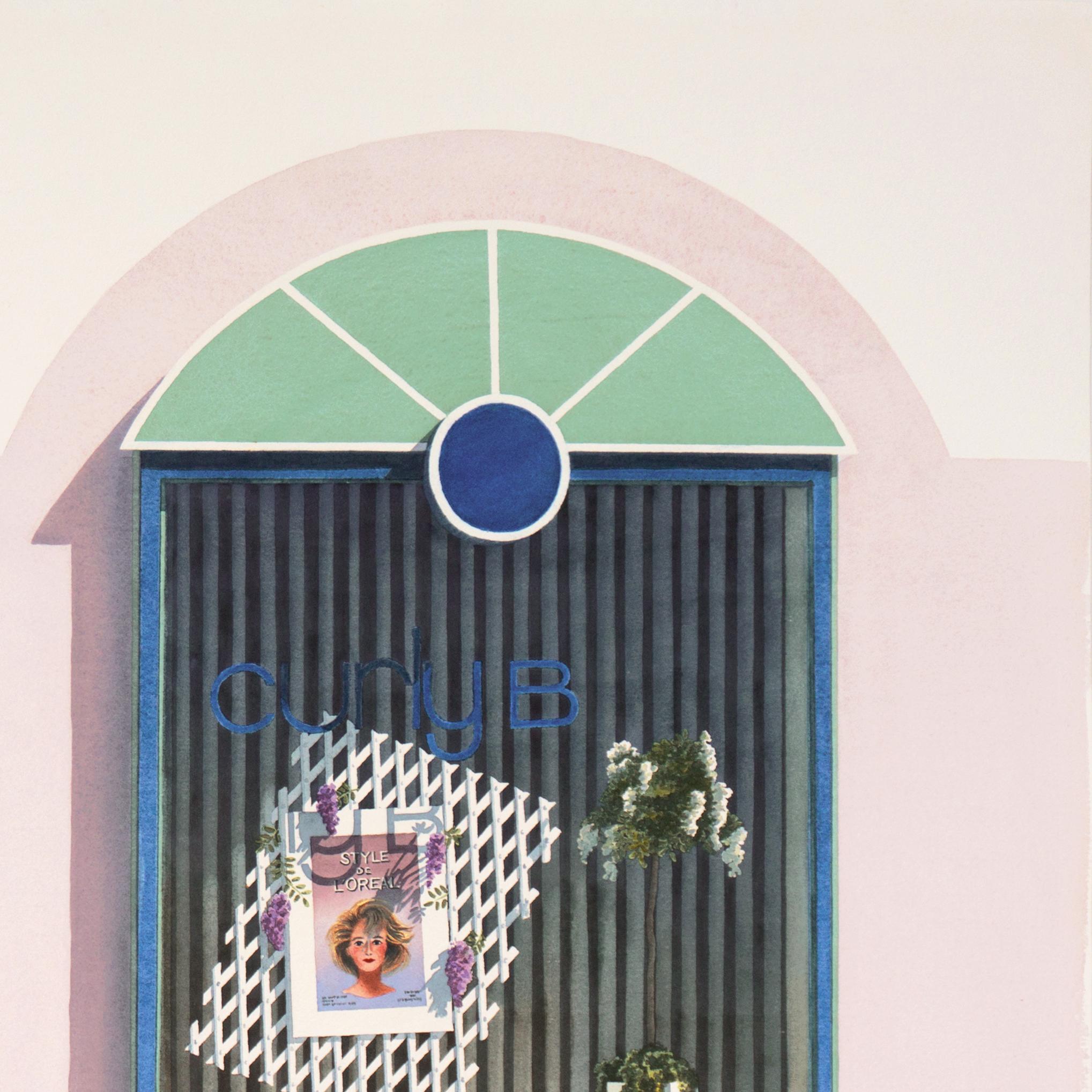 « L'Oreal n° 3, Troyes », French Village, National Watercolor Society, Fashion en vente 1