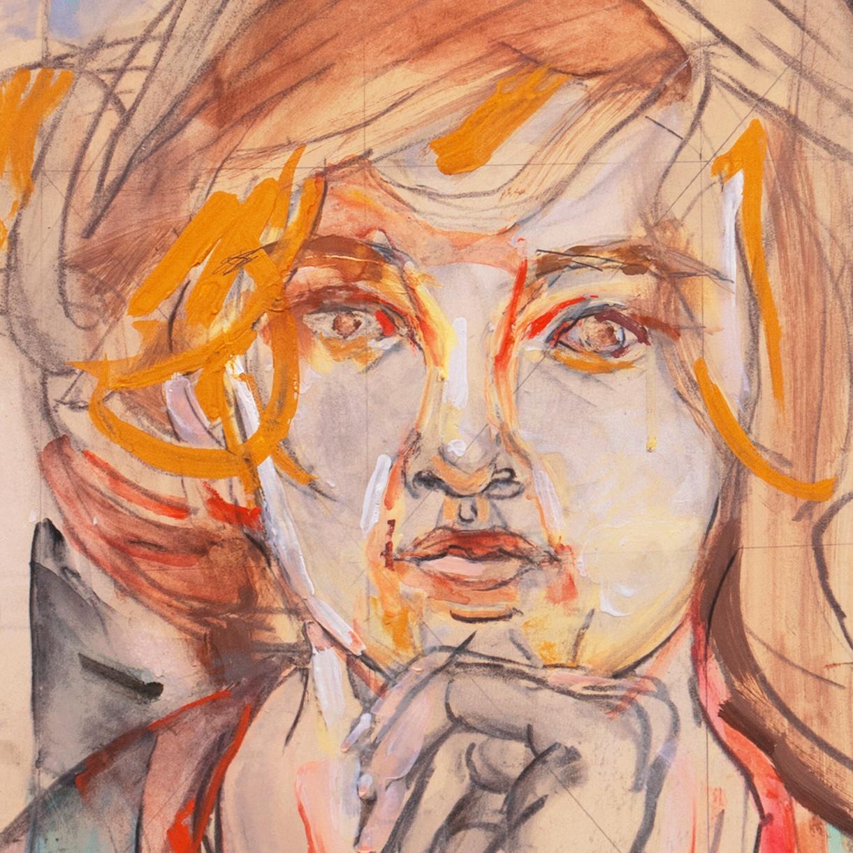 'Sheila', Pacific Grove Art Association Exhibit, Woman Artist, LACMA, PAFA, SFMA - Brown Portrait by Virginia Conroy