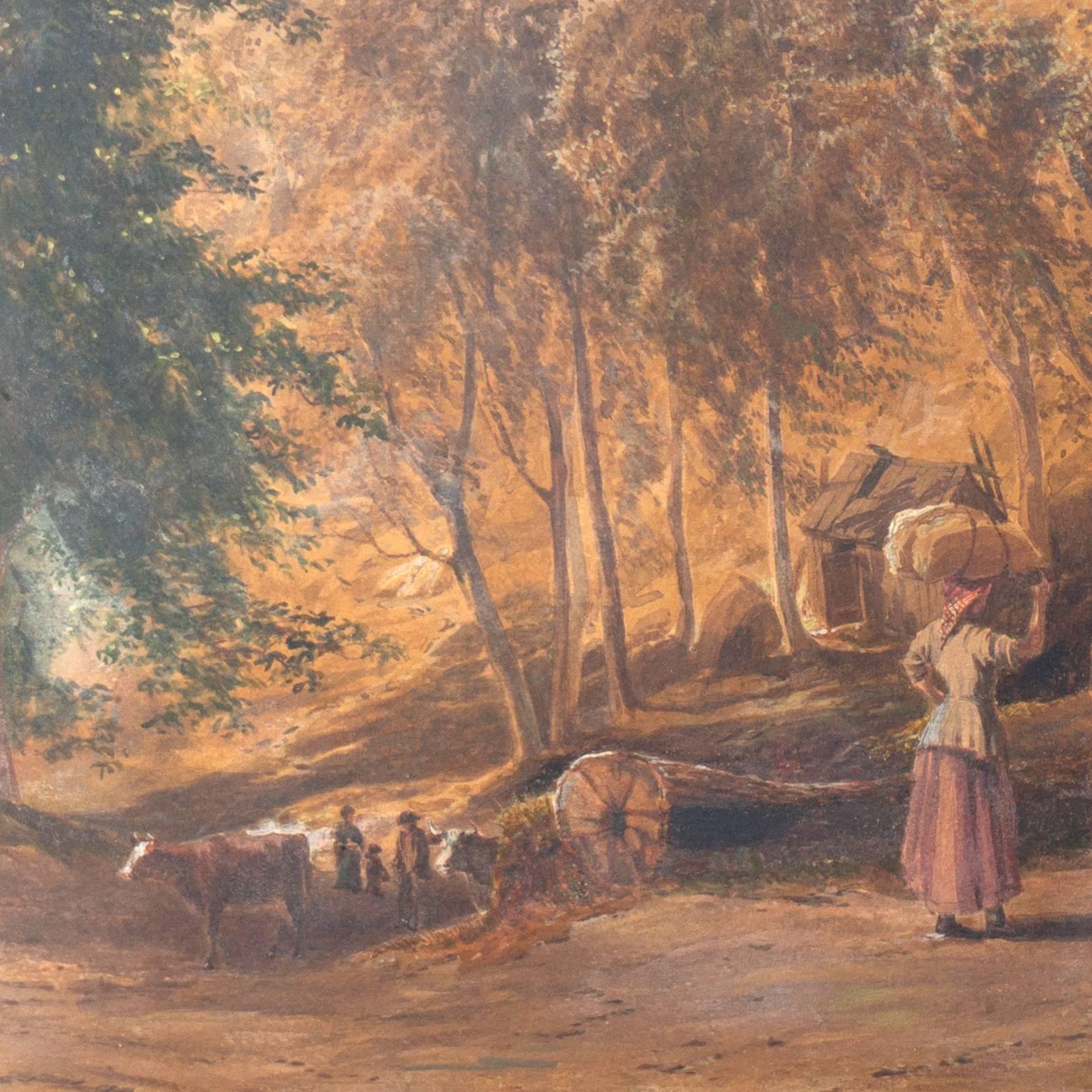 « English Landscape with Figures », Royal Academy, Londres, RBA, Hibernian, Benezit en vente 1