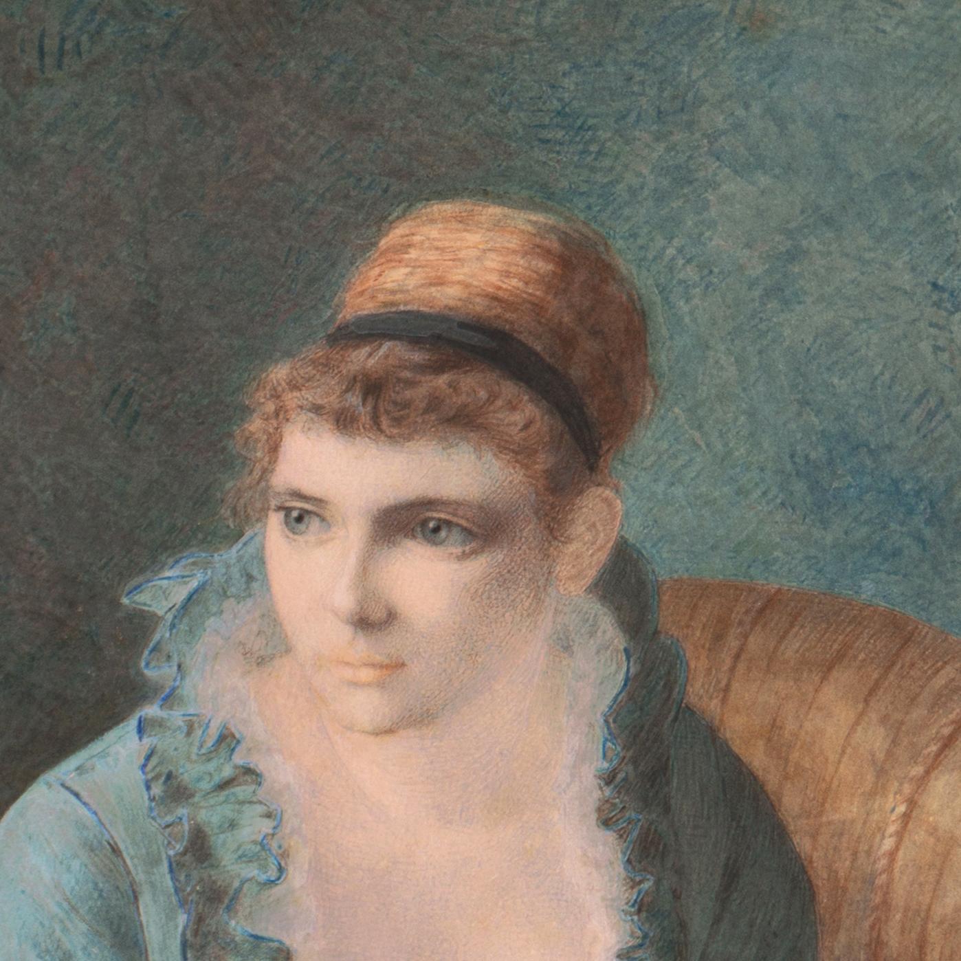 'Young Lady Seated', Royal Academy London, PAFA, Queen Victoria, King Edward VII For Sale 4