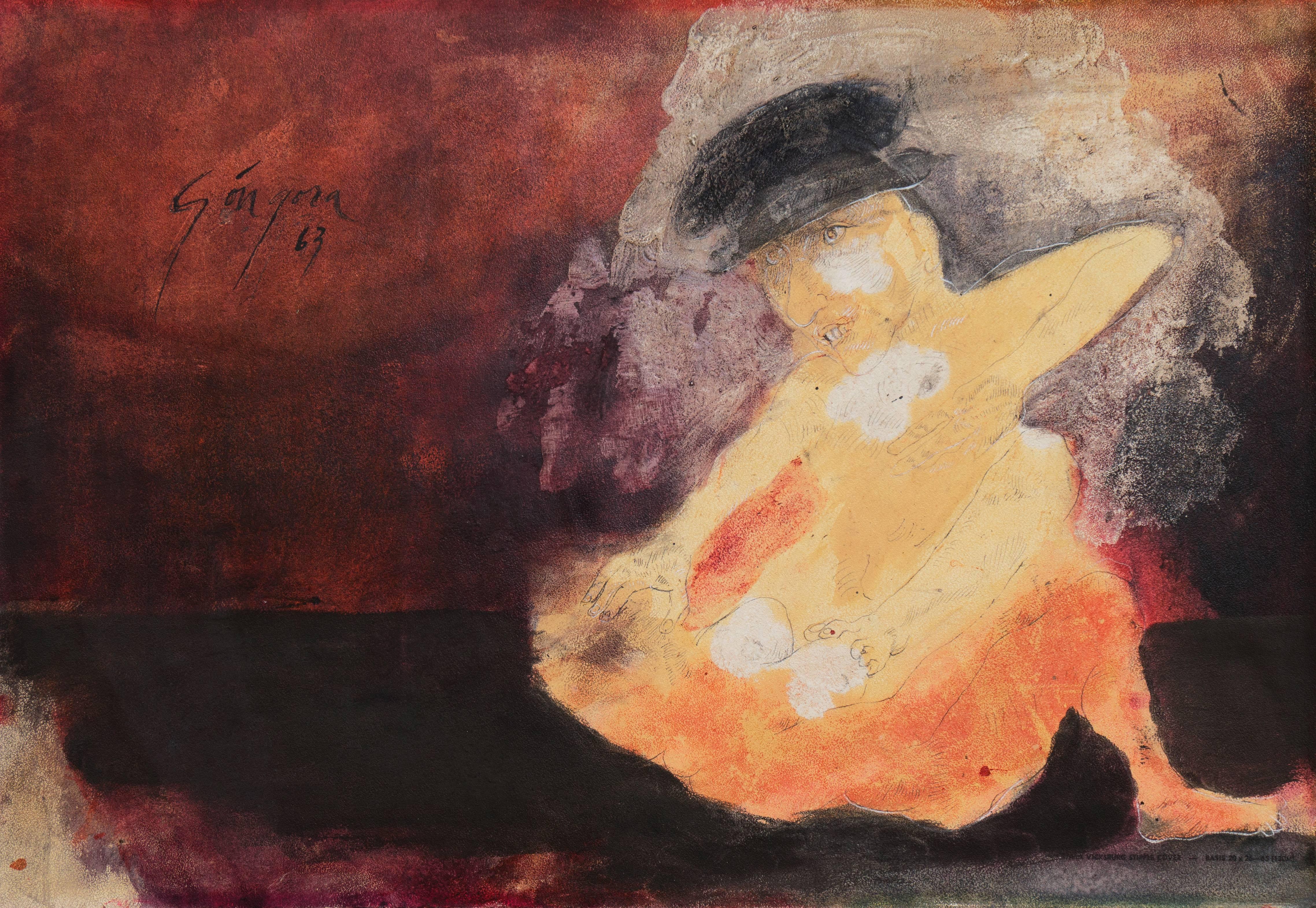 Horizontal Figurative Drawings and Watercolors